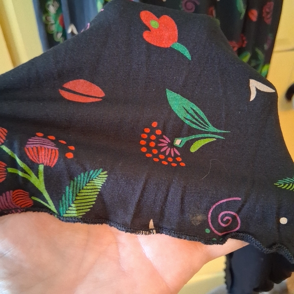 Gudrun Sjoden Black Modal Dress with Red And Green Floral Design Size Medium - Picture 11 of 13